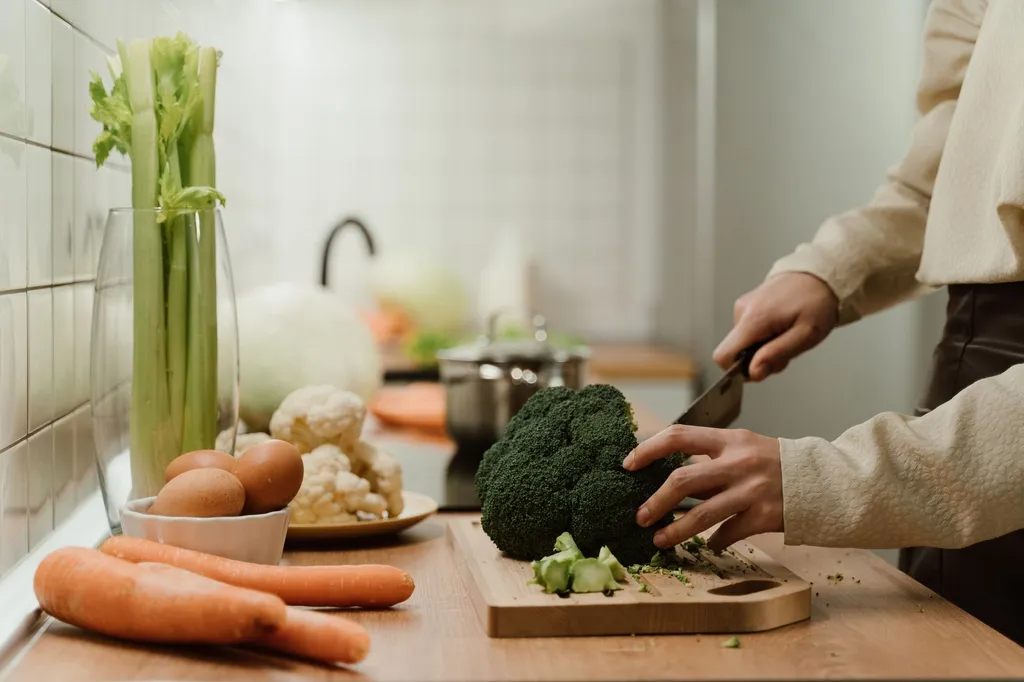 Preparing healthy organic dog meals in a clean kitchen